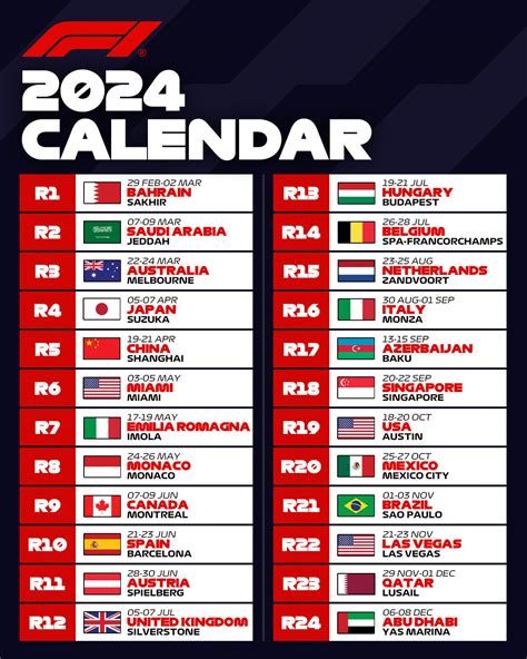 formula kisakalenteri|F1 Calendar 2024 .